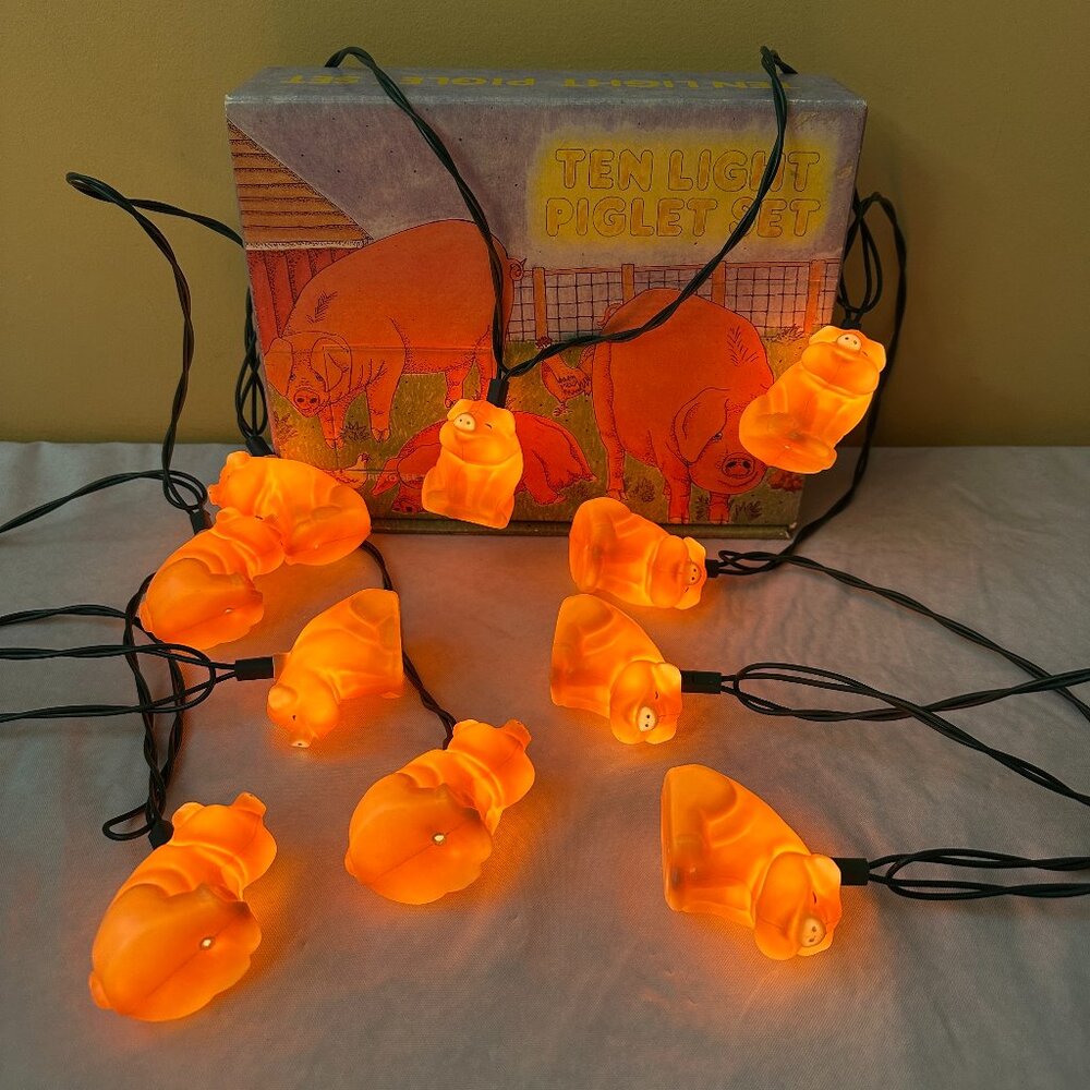 Kurt S. Adler 10 piece Piglet Light Set / String Lights